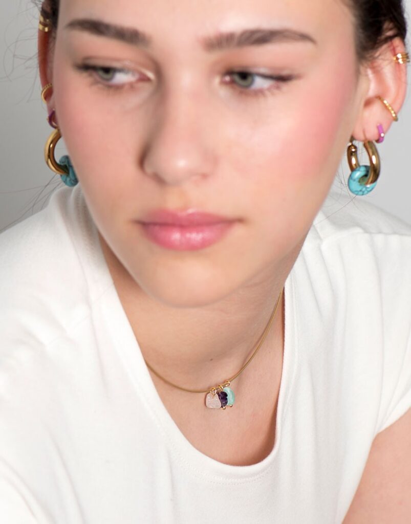 Collar tres minerales oro