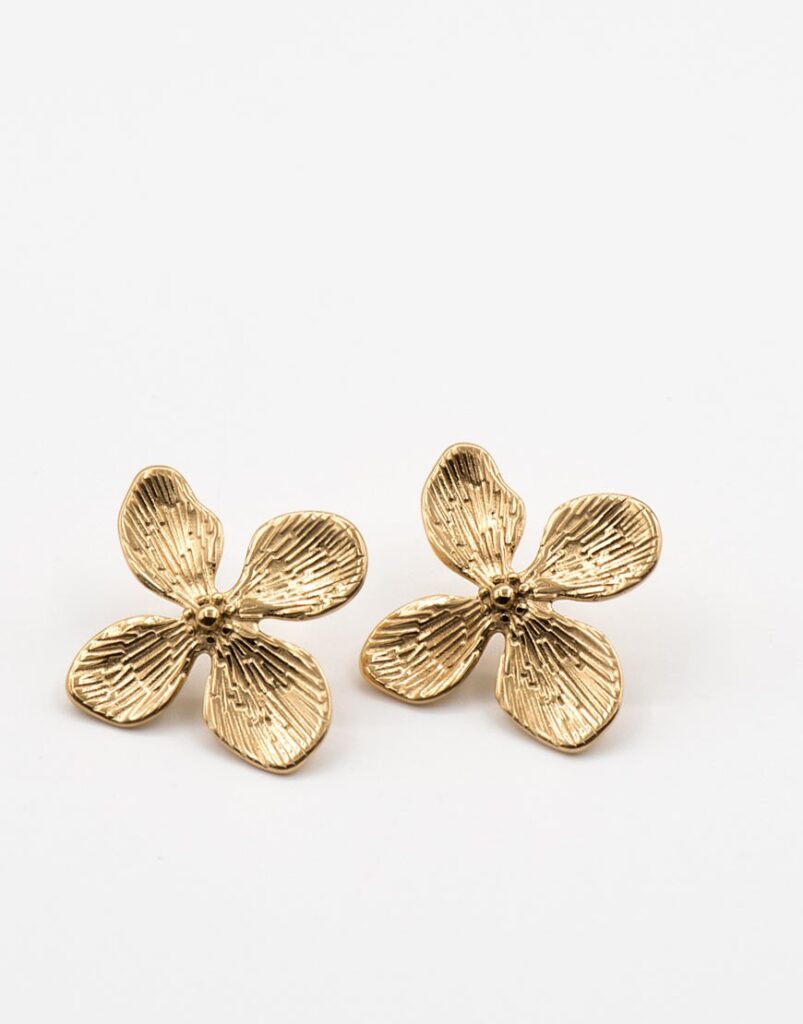 Pendientes acero flor producto