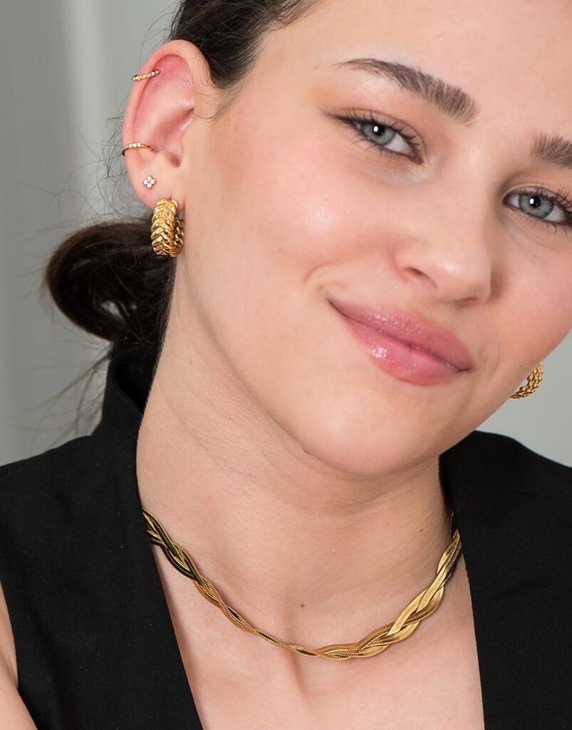 Pendientes acero aros espiga