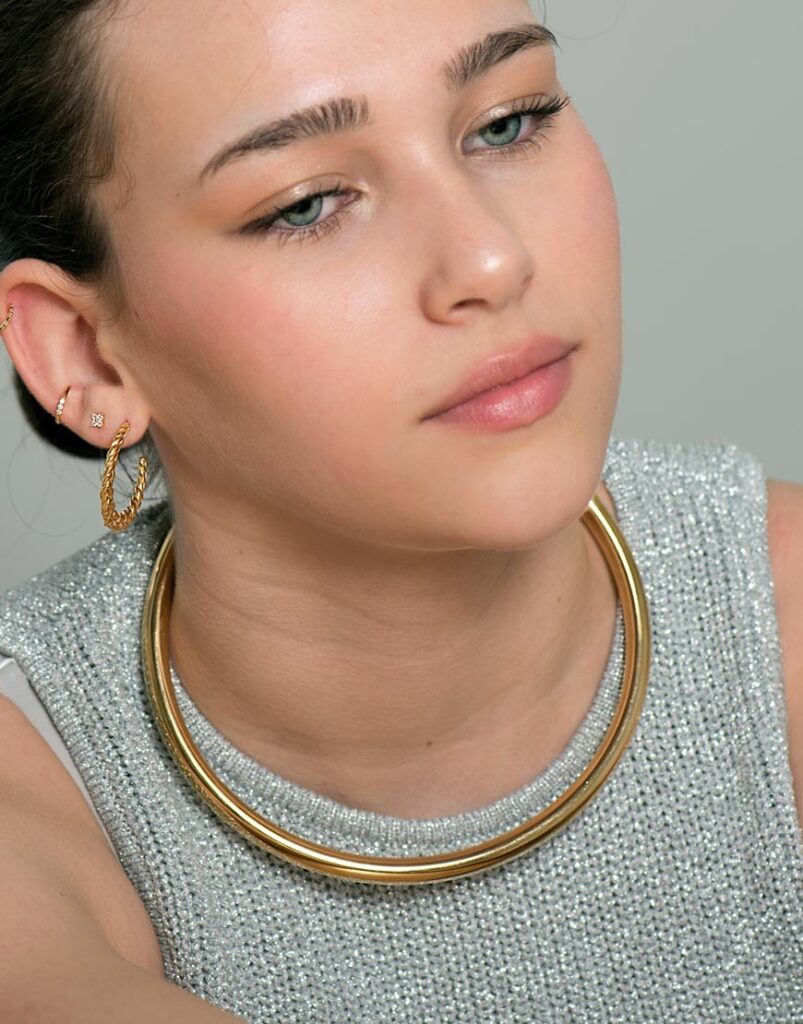 Pendientes acero aros planos espiga