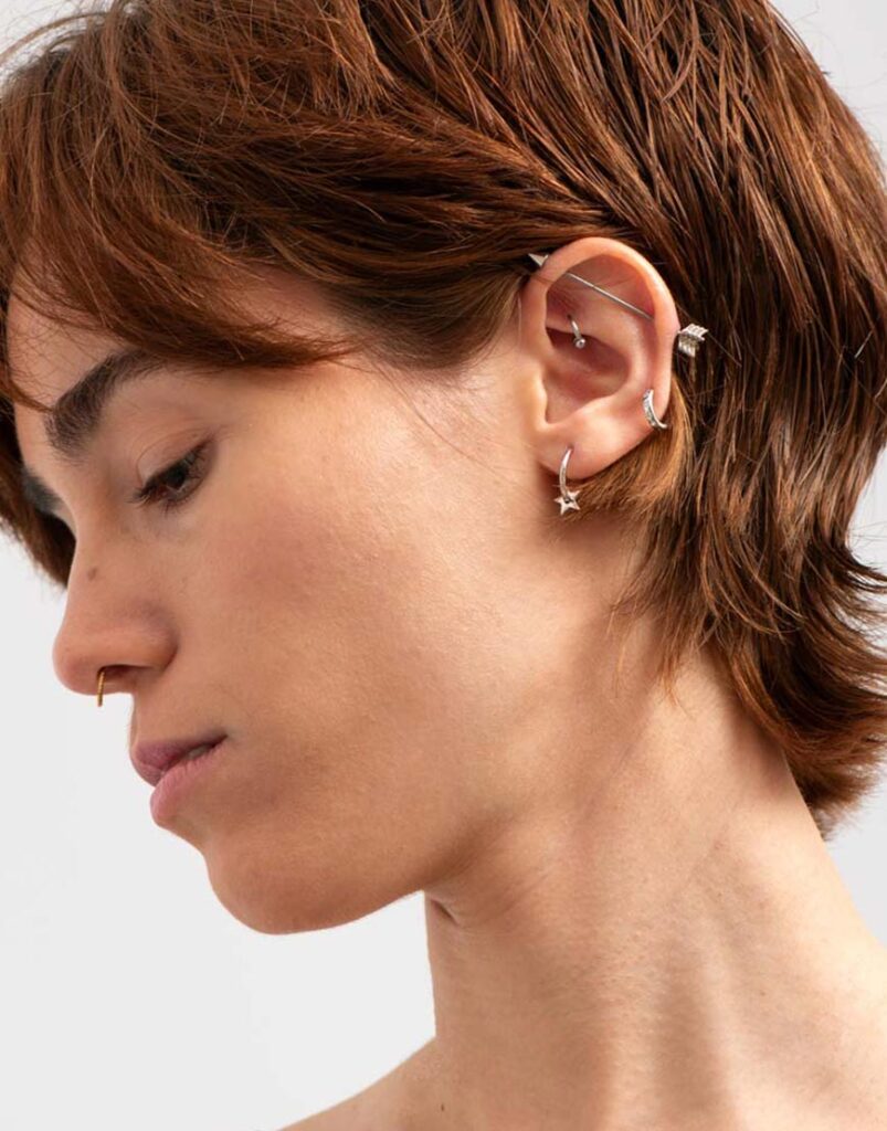 piercing aro chispas circonitas