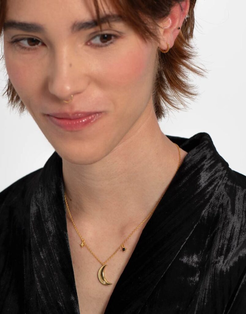 Collar luna y estrella polar