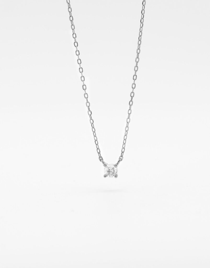 Collar Solitari plata
