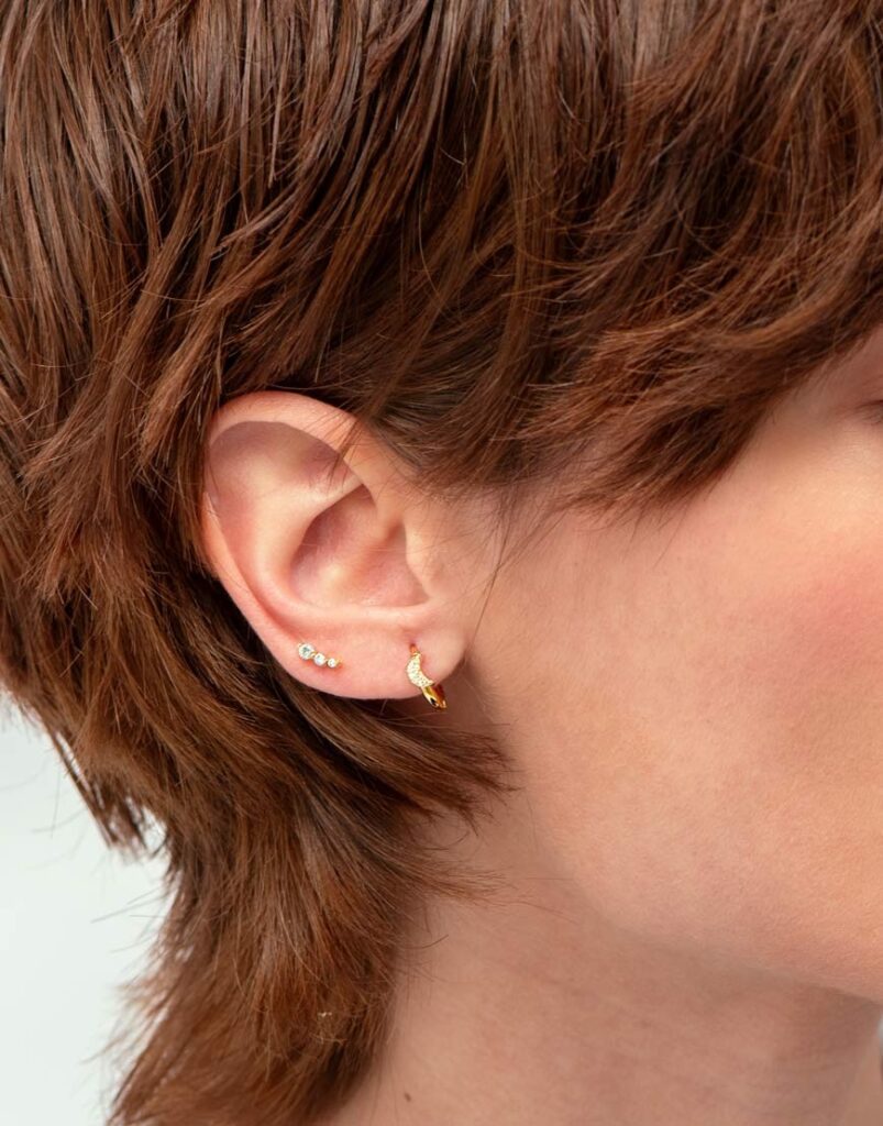 Piercing circonitas engastadas oro