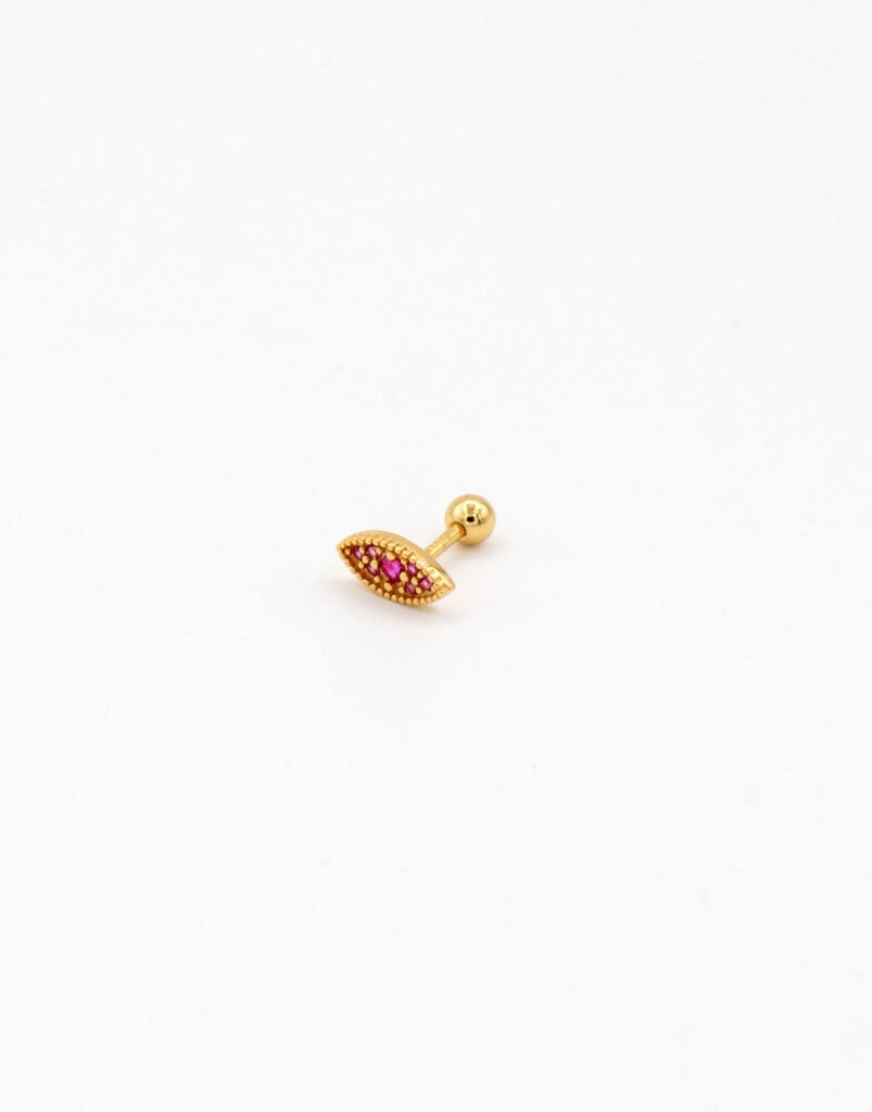 Piercing ojo circonita fucsia