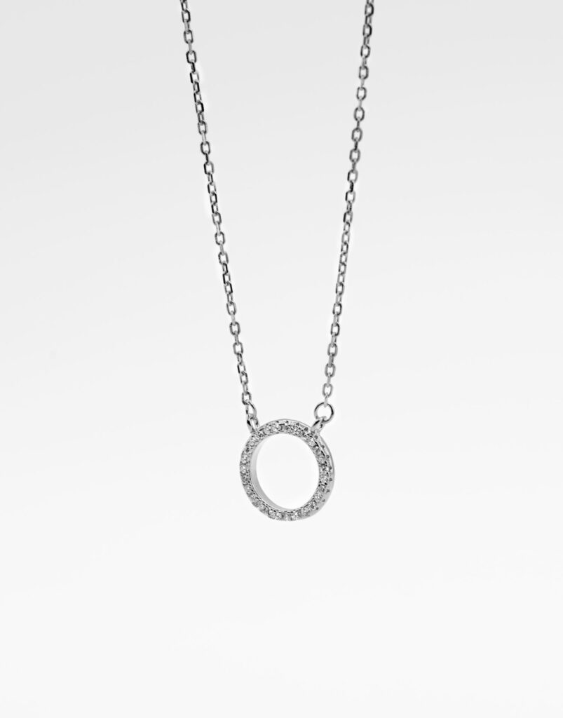 Collar círculo circonitas plata