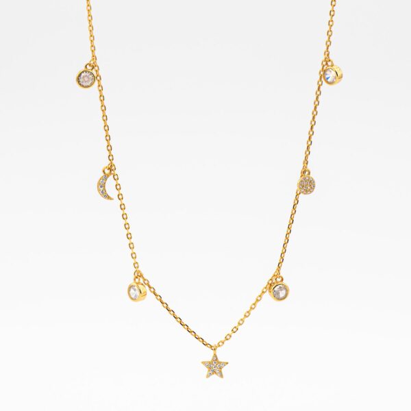 Collar colgantes circonitas oro