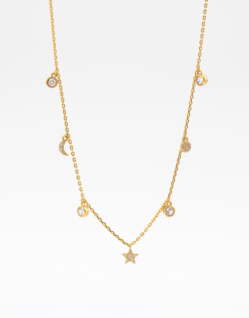 Collar colgantes circonitas oro