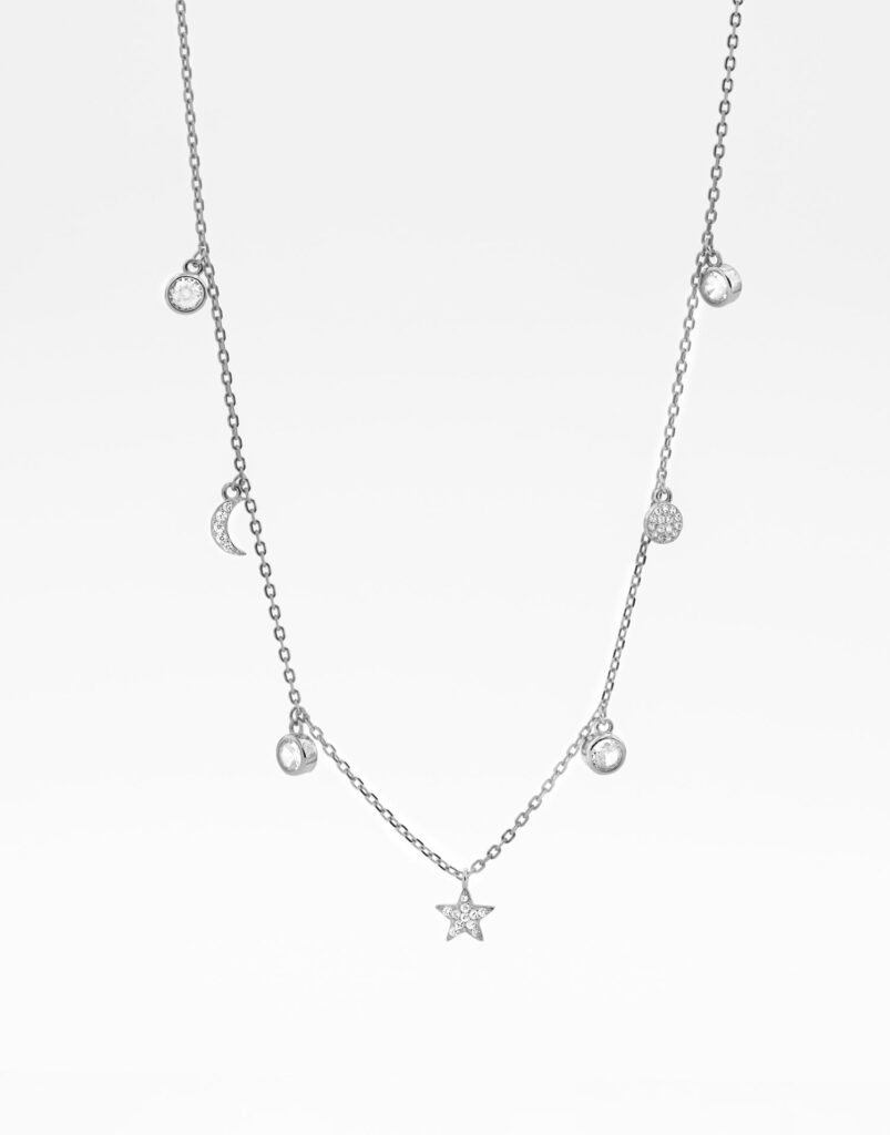 Collar colgantes circonitas plata