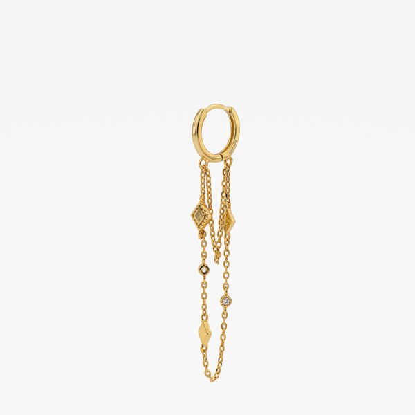 Pendiente cadenas aro oro