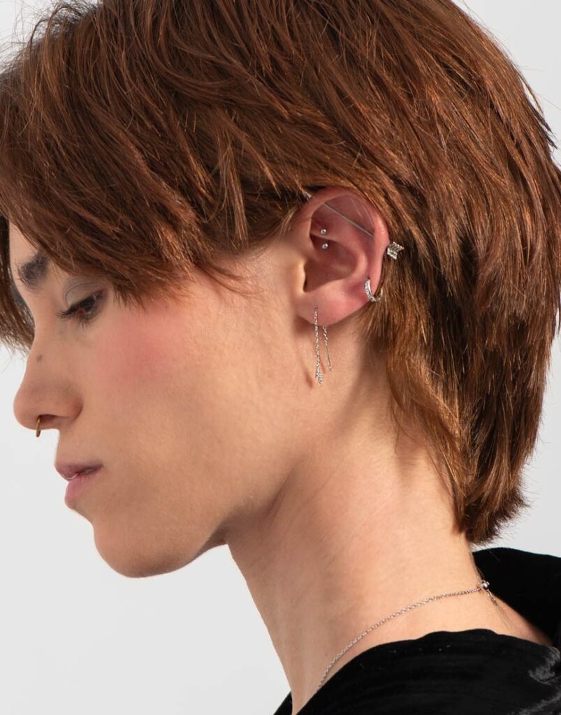 Pendiente de cadena rayo modelo