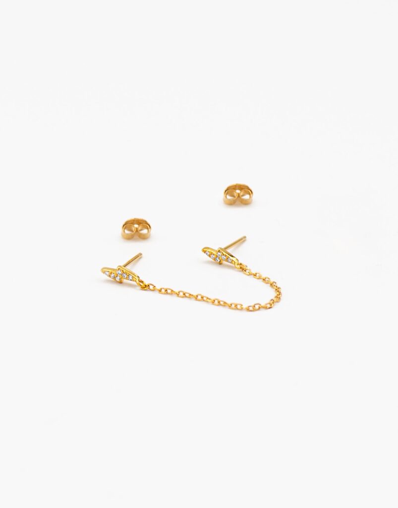 Pendiente de cadena rayo doble