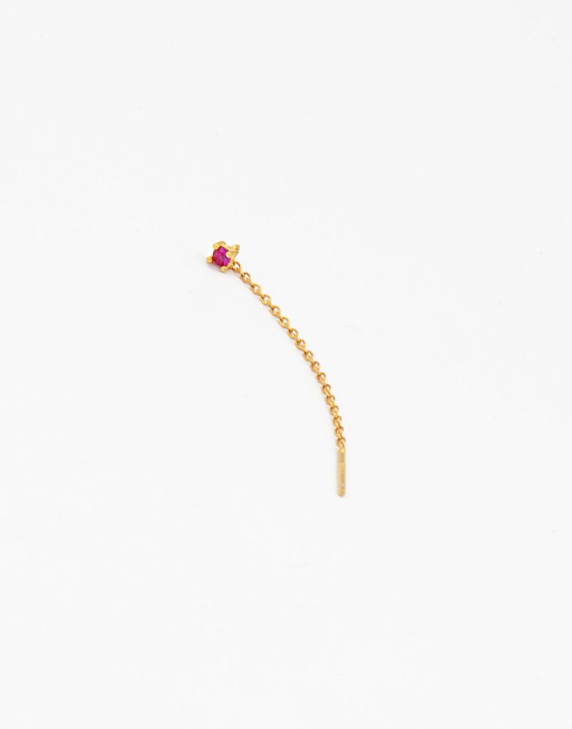 Pendiente de cadena diamante rosa