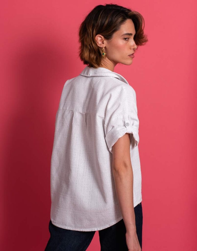 Camisa manga corta blanca Telma espalda