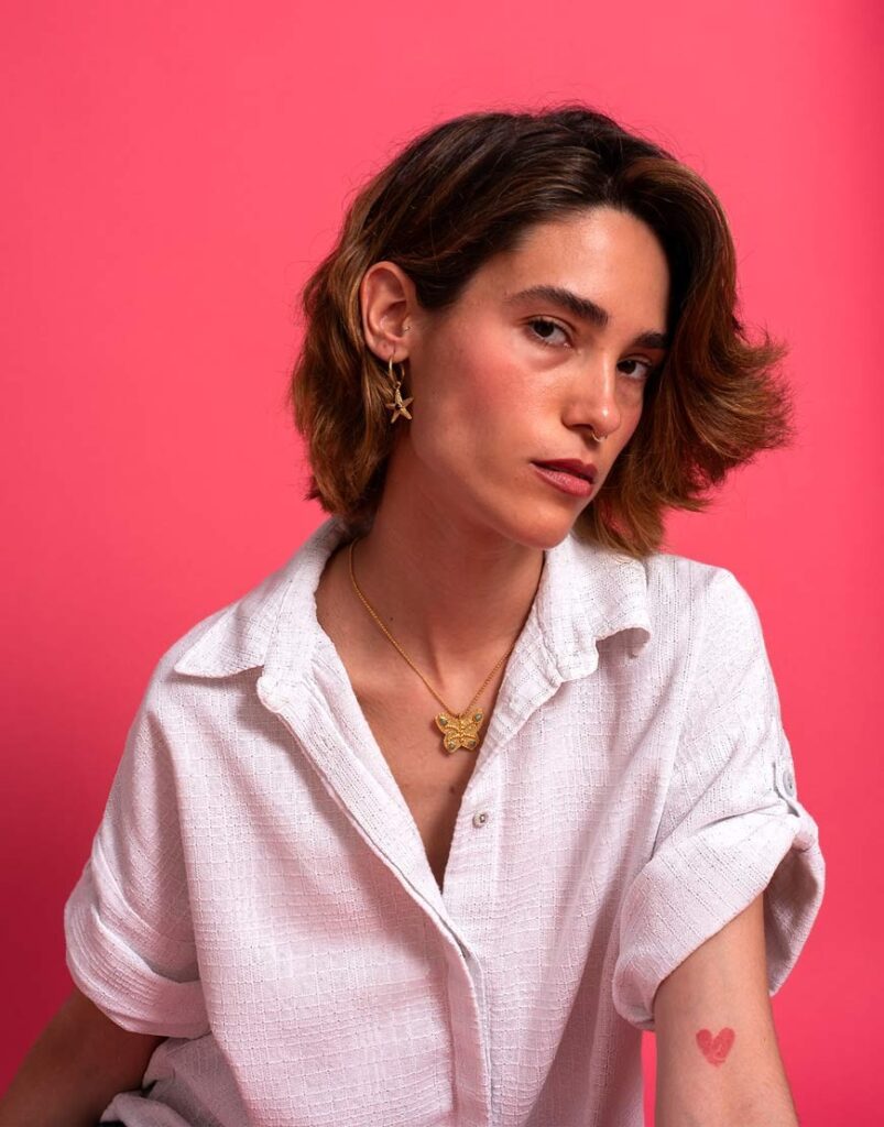 Camisa manga corta blanca Telma detalle