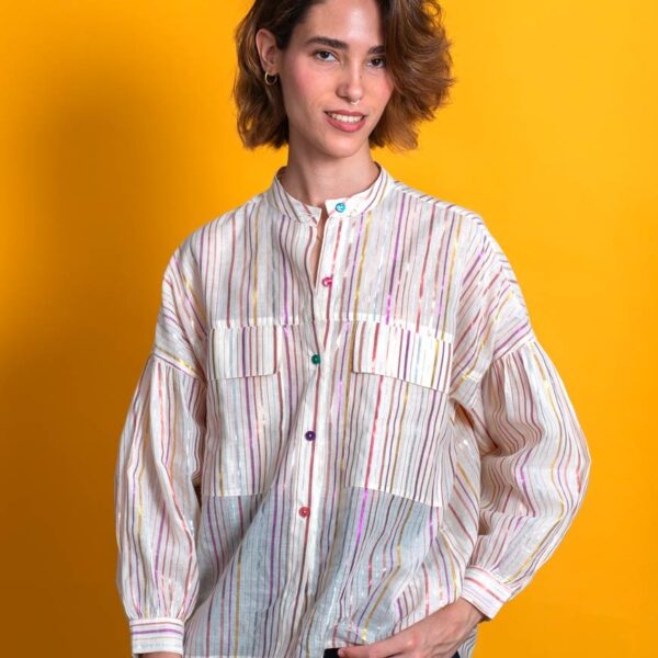 Camisa rayas multicolor Brilla delantero