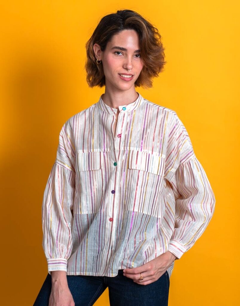 Camisa rayas multicolor Brilla delantero