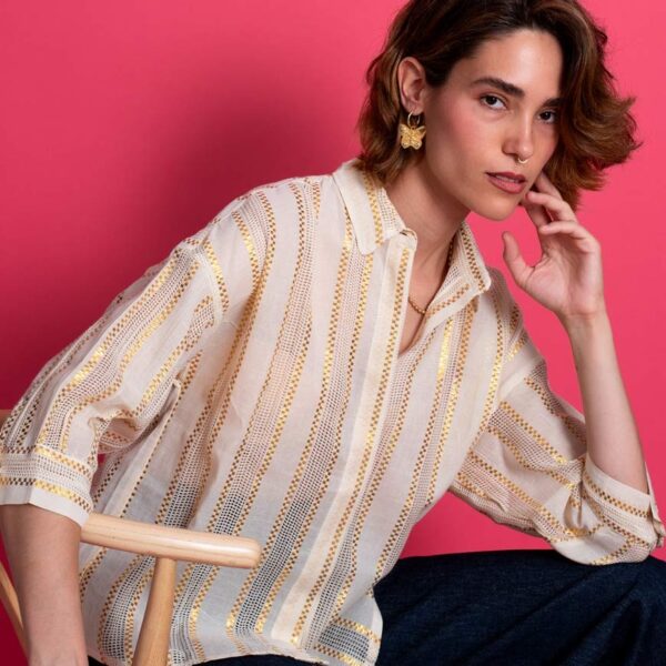 Camisa vainica oro frente