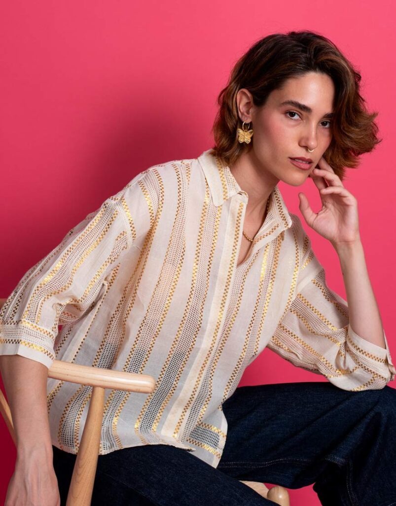 Camisa vainica oro frente