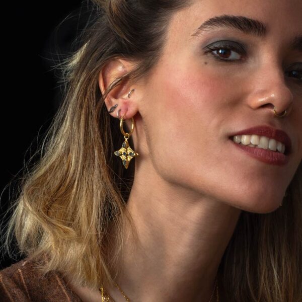 Pendientes aro baño de oro Araya