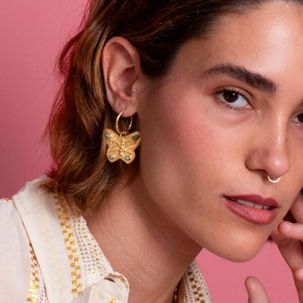 Pendientes aro mariposas