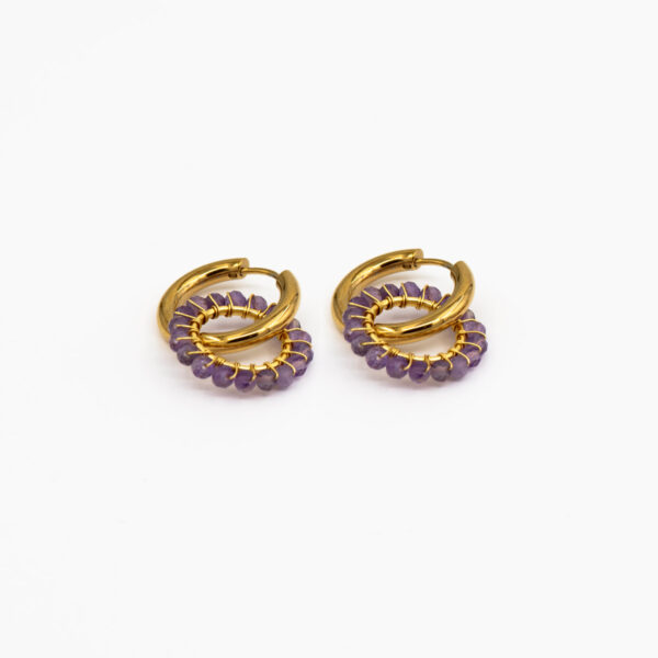 Pendientes Aro Piedras Naturales