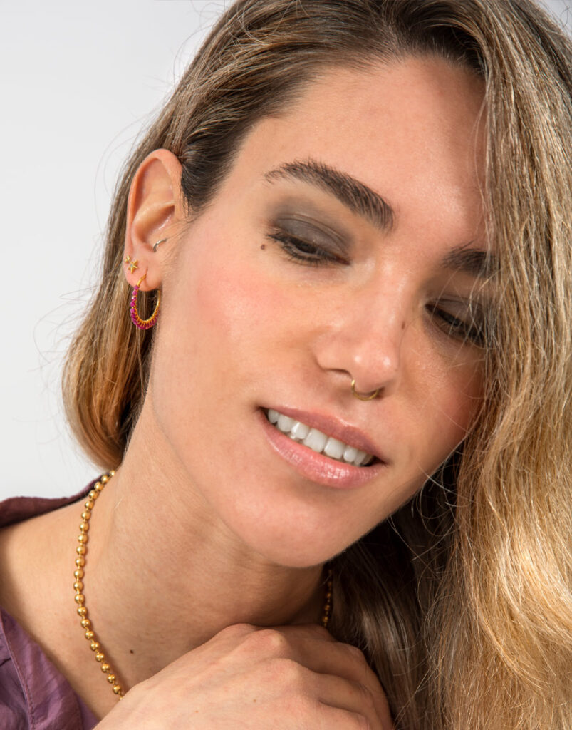 pendientes aro rubí