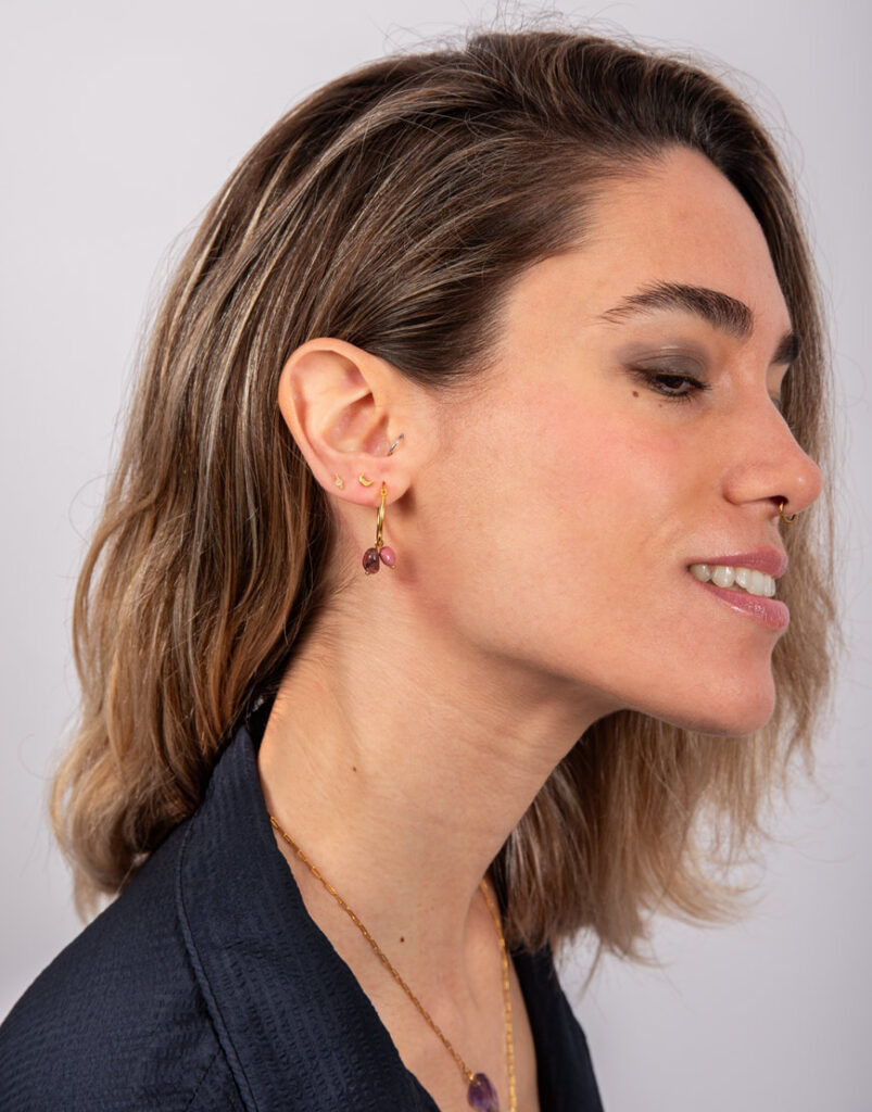 pendientes aro rodocrosita