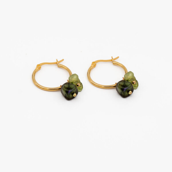 Pendientes Aro con Labradorita y Peridoto