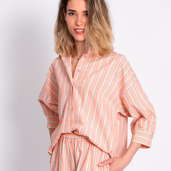 Camisa Rayas Salmón