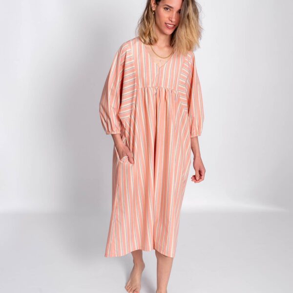 Vestido Rayas Salmón