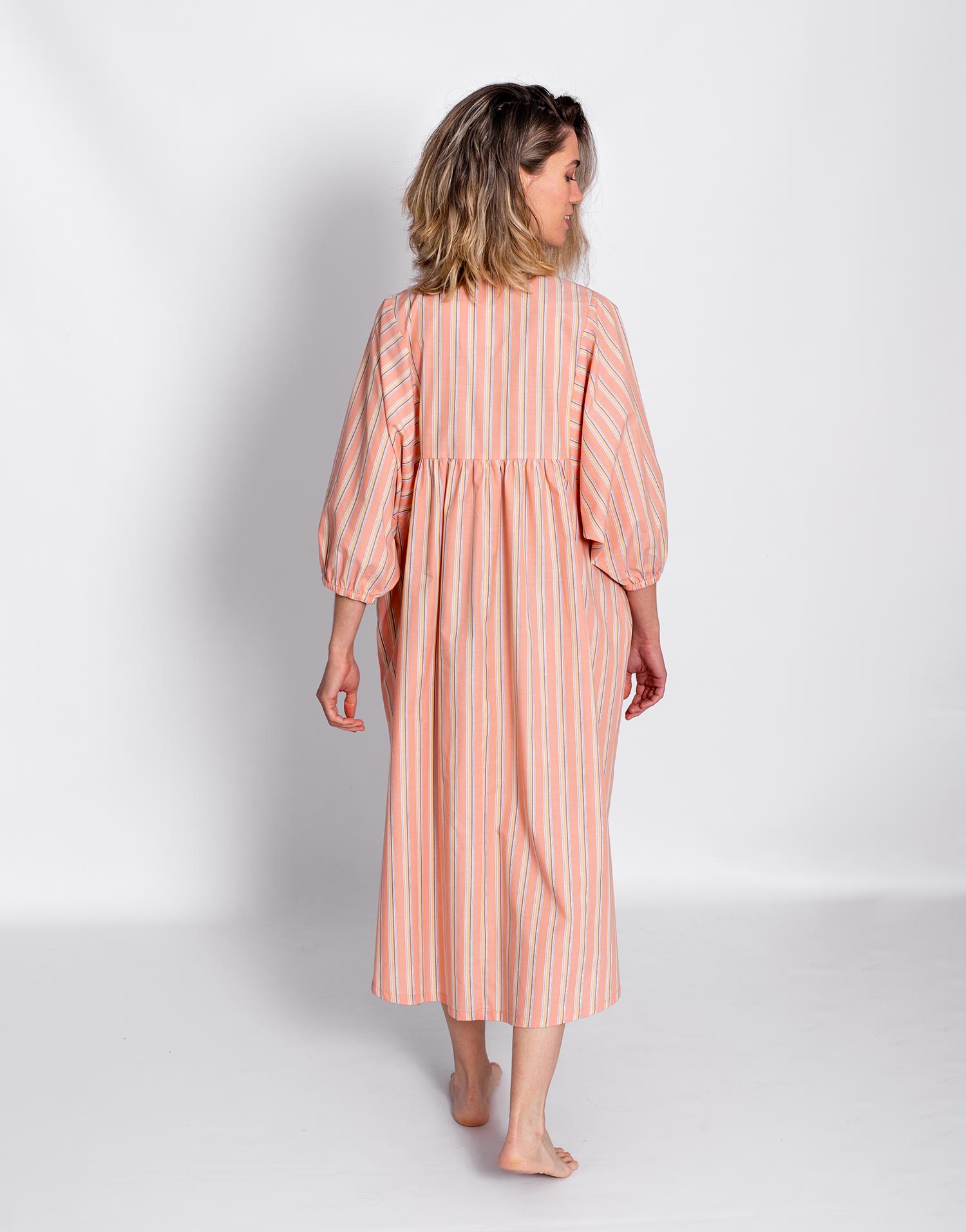 Vestido Rayas Salmón - Imagen 3