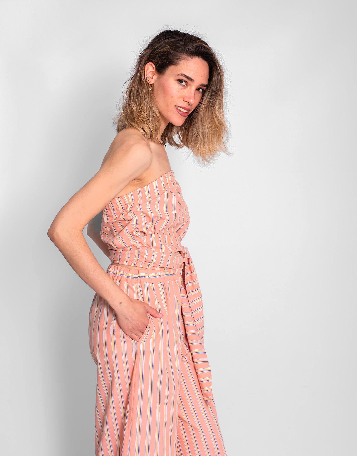 Top Bandeau Rayas Salmón - Imagen 2