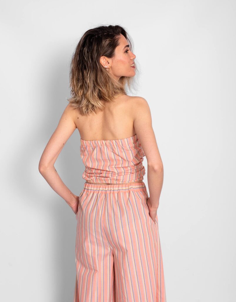 Top Bandeau Rayas salmón espalda