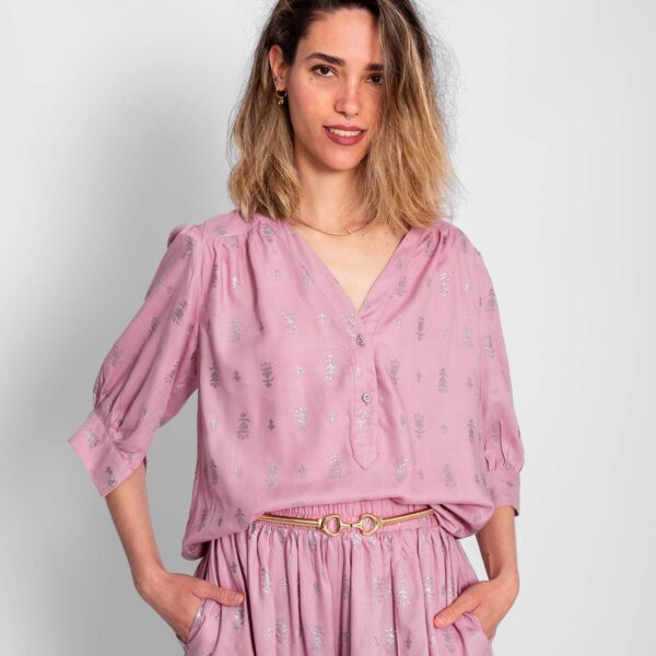 Blusa Malva Blusa Estampado Plata