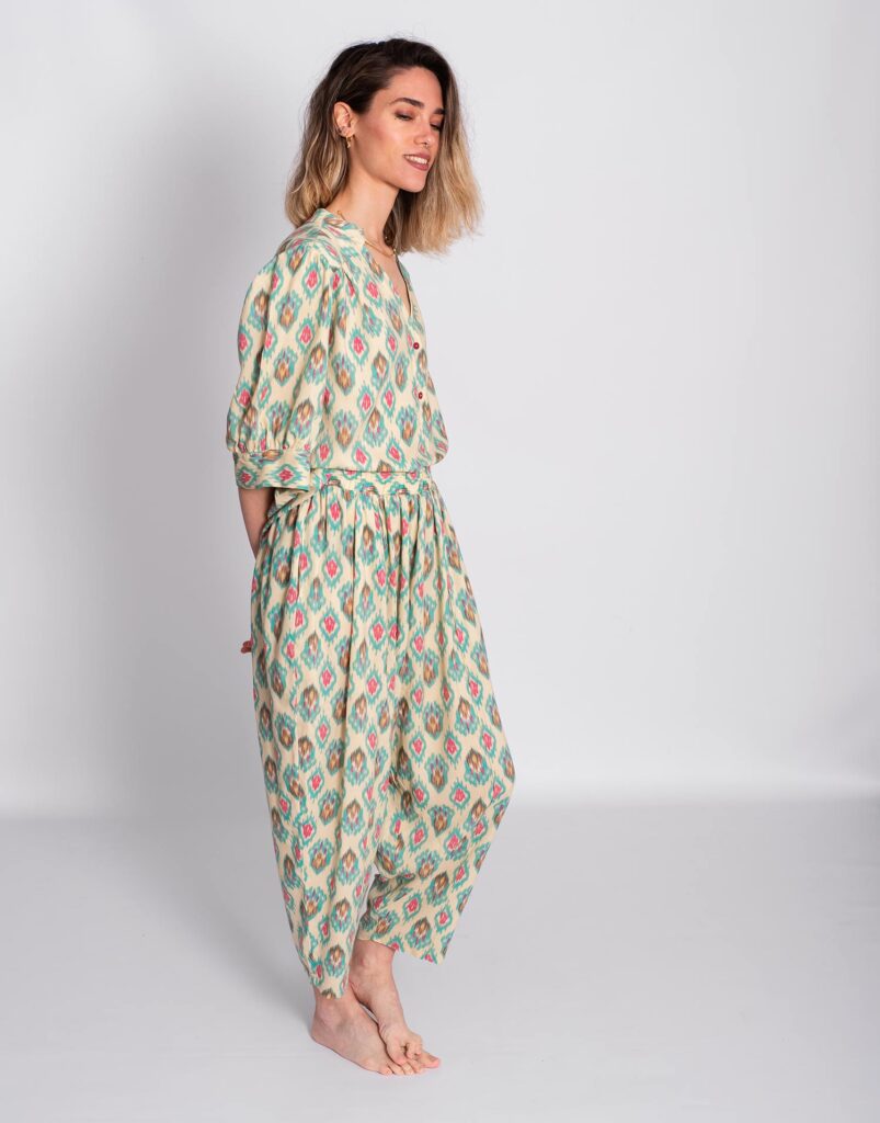 Pantalón Fluido Estampado para Mujer lateral