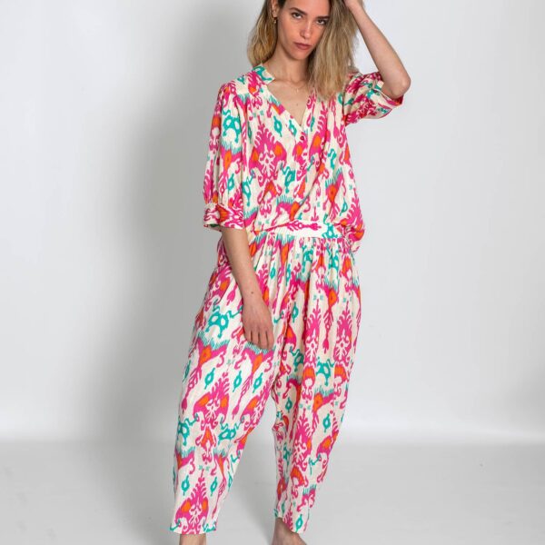 Pantalón Fluido Estampado Color