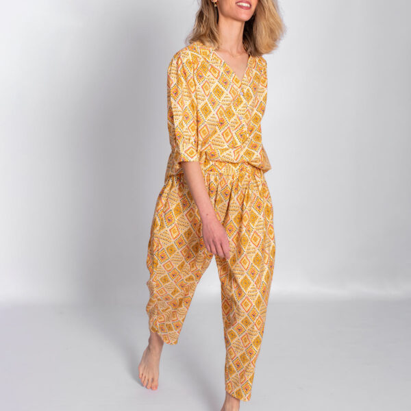 Pantalón Estampado Amarillo