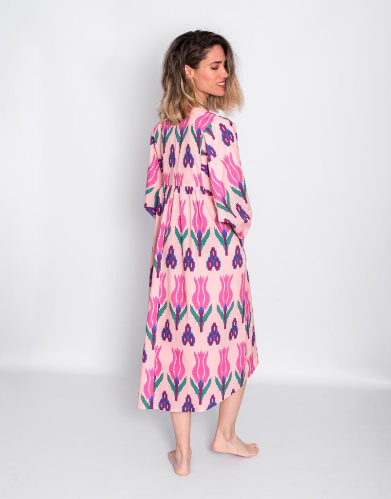 Vestido Oversize Popelín Estampado Floral espalda