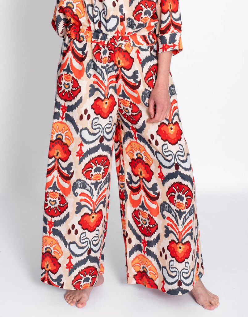 Pantalón Estampado Étnico Coral frente