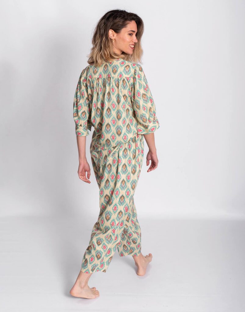 Pantalón Fluido Estampado para Mujer trasera
