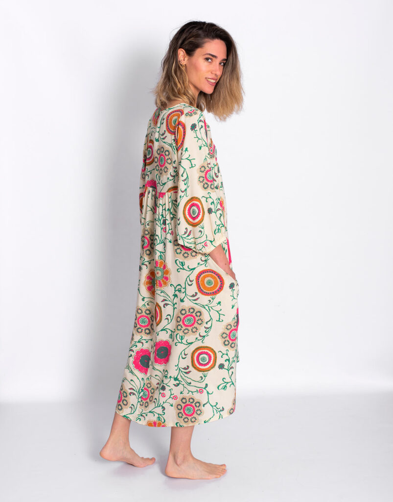 Vestido Fluido Estampado Flora lateral